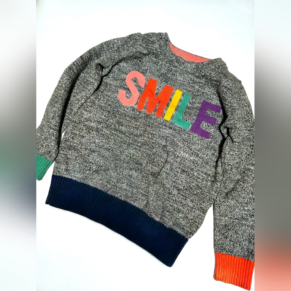 GAP Gray Sweater with Colorful 'Smile' Design